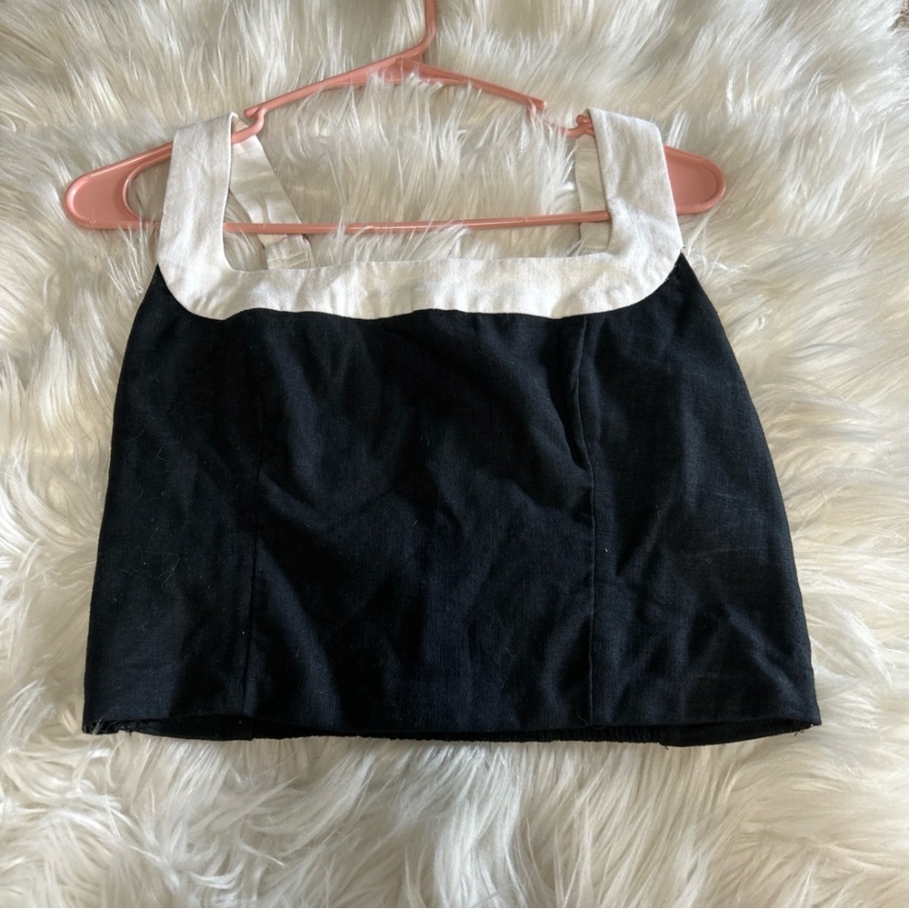 Abercrombie & Fitch Black Top with White Trim Straps